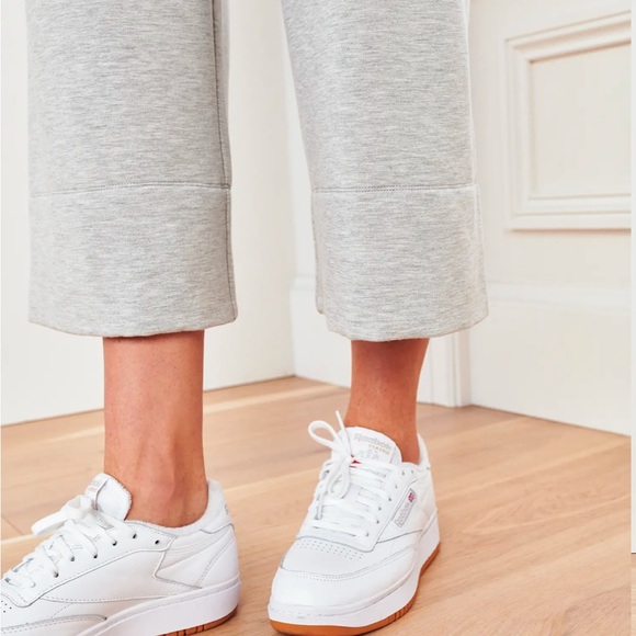 NWT SuperSoft Fleece Cropped Wide Leg Pants in heather grey, size S - Picture 5 of 8